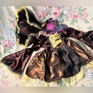 Charming Brown and Gold Kids Dance Costume